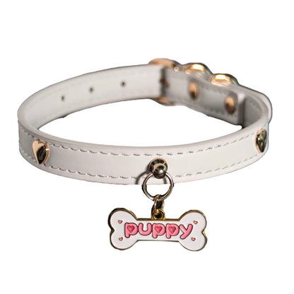 White Puppy Bone Choker Collar Necklace