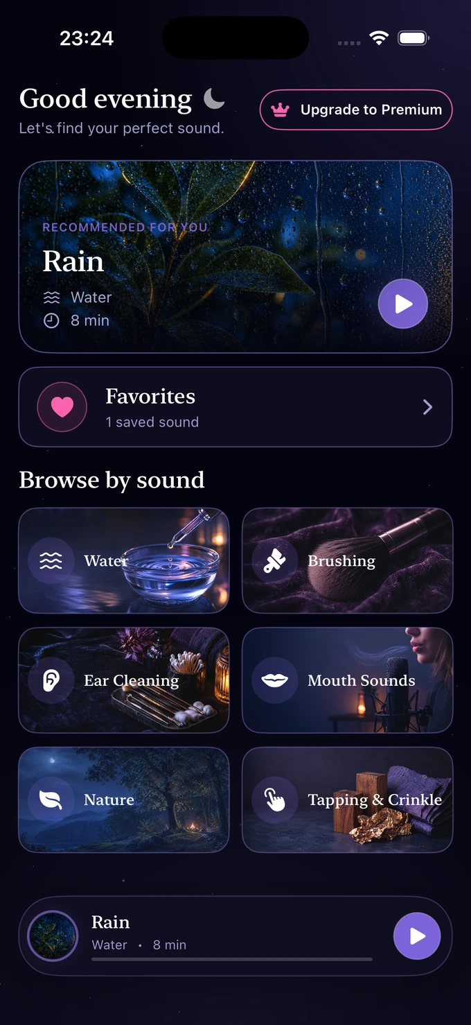 SleepBetter app home screen